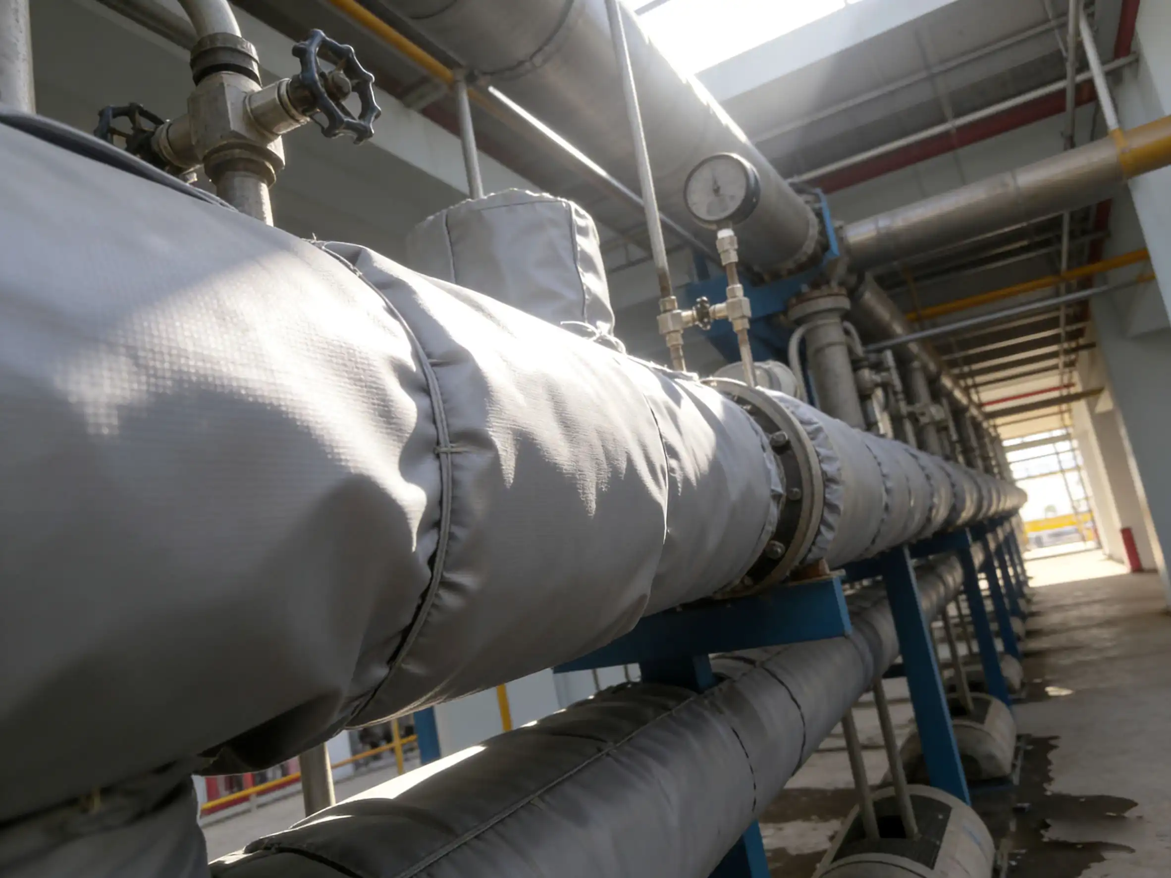 Removable pipe insulation cover in petrochemical plant
